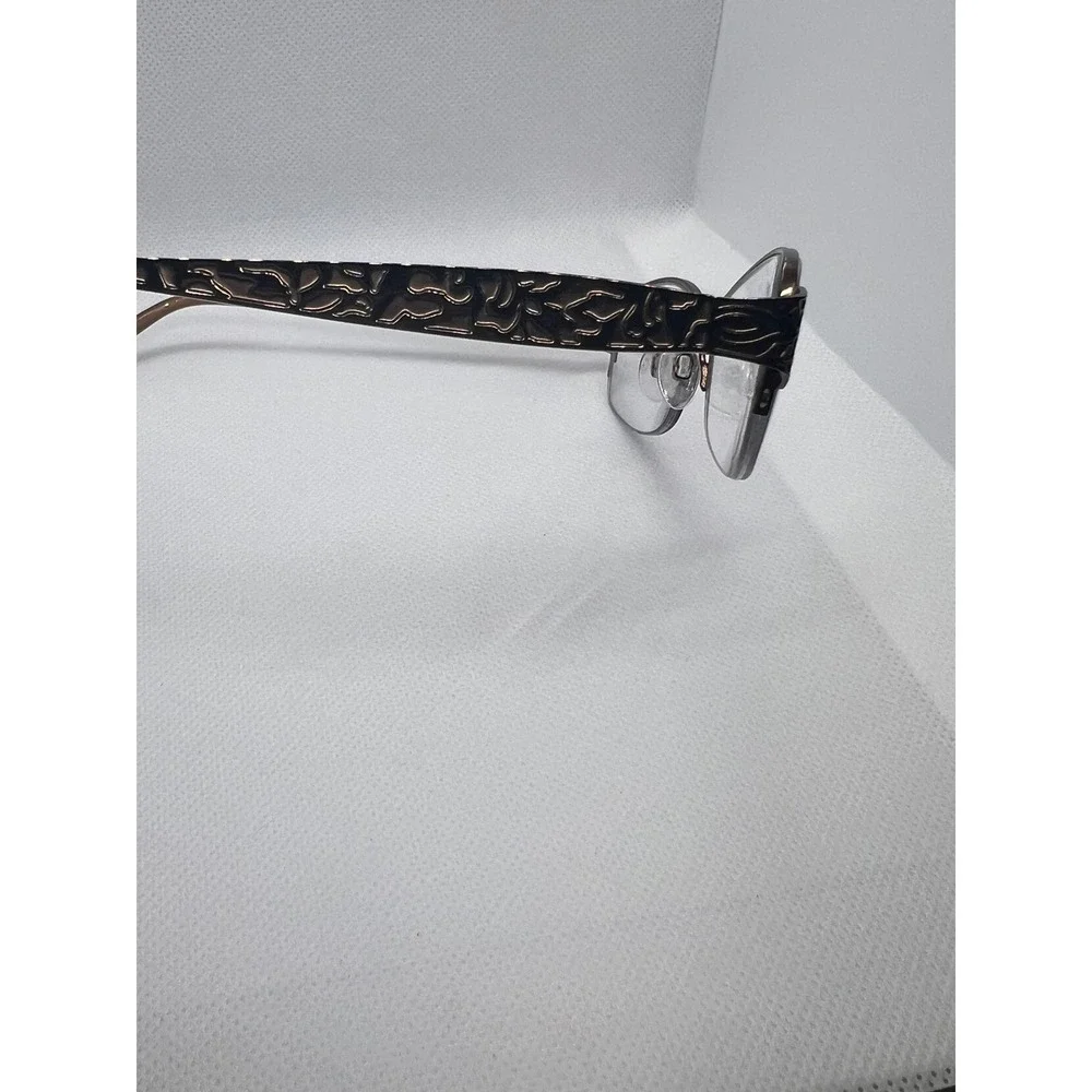 Isaac Mizrahi Glasses Frames‎ Designer Eyeglasses Brown Floral Detail 17-135